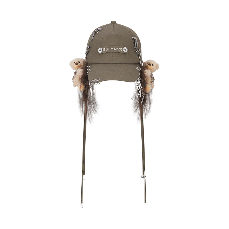 13DE MARZO Chains Fuzzy Ear Flap Cap - 13DE MARZO