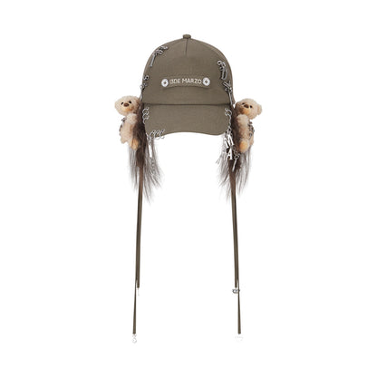 13DE MARZO Chains Fuzzy Ear Flap Cap - 13DE MARZO