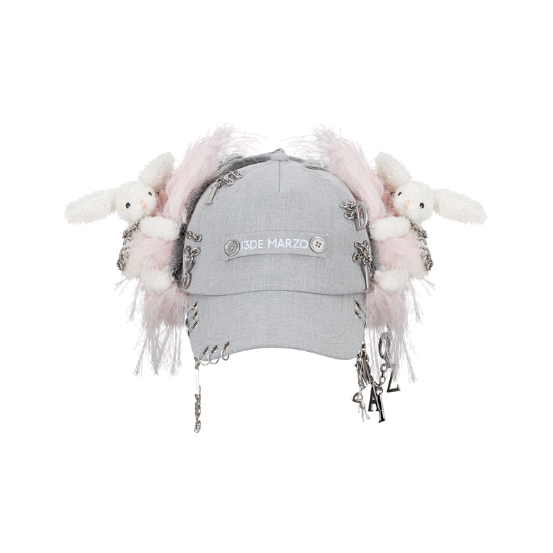 13DE MARZO Chains Fuzzy Ear Flap Cap - 13DE MARZO