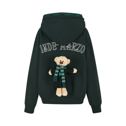 Harry Potter × 13DE MARZO Hogwarts Four Houses Bear Zipper Hoodie - 13DE MARZO