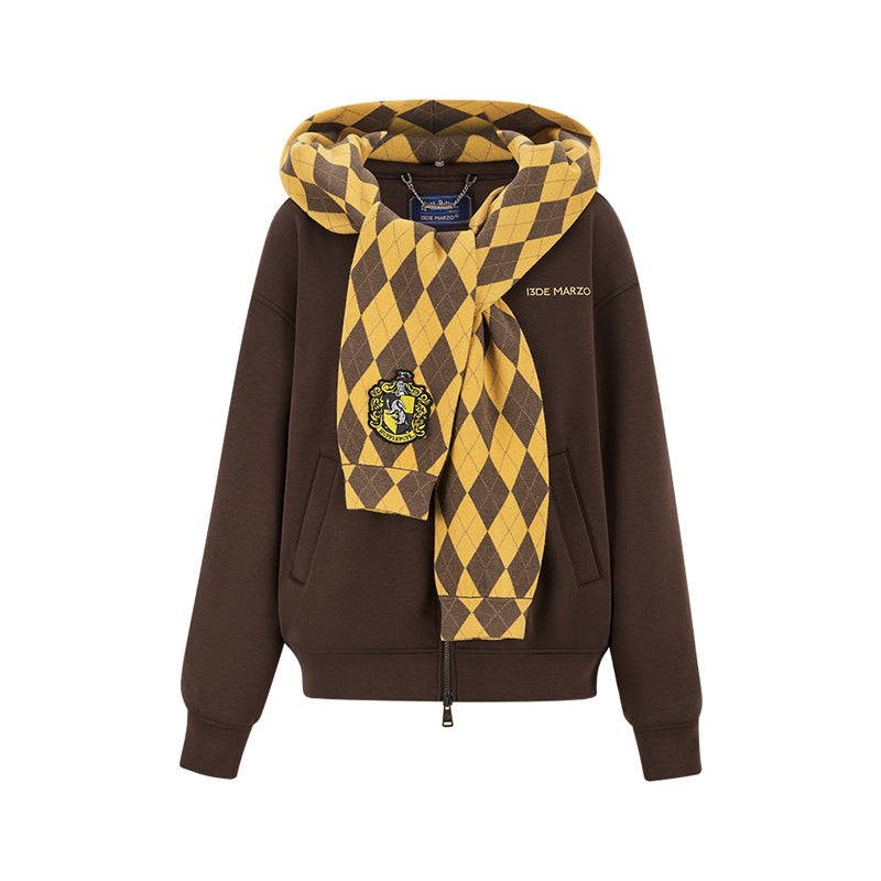 Harry Potter × 13DE MARZO Hogwarts Four Houses Bear Zipper Hoodie - 13DE MARZO