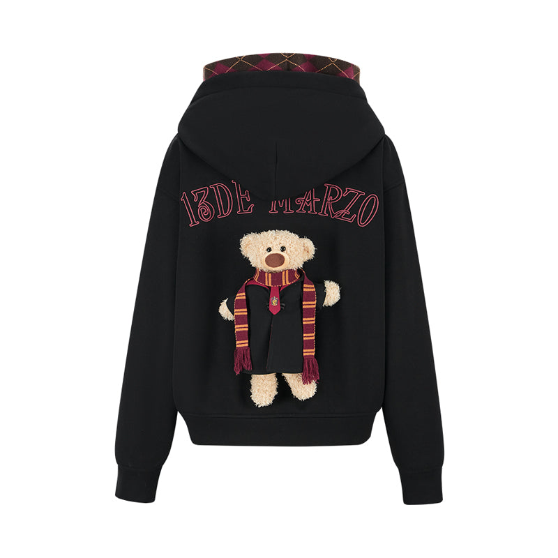 Harry Potter × 13DE MARZO Hogwarts Four Houses Bear Zipper Hoodie - 13DE MARZO