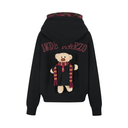 Harry Potter × 13DE MARZO Hogwarts Four Houses Bear Zipper Hoodie - 13DE MARZO