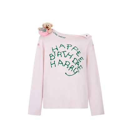 Harry Potter × 13DE MARZO Rubeus Hagrid Birthday Cake Sweater - 13DE MARZO