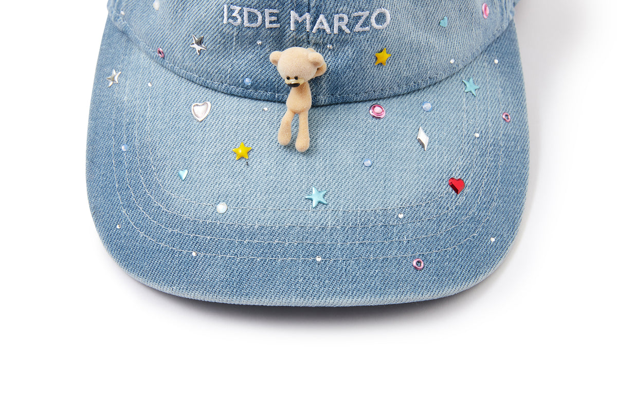 13DE MARZO Stargazer Bear Baseball Cap Blue - 13DE MARZO