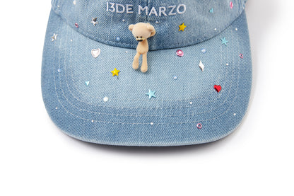 13DE MARZO Stargazer Bear Baseball Cap Blue - 13DE MARZO