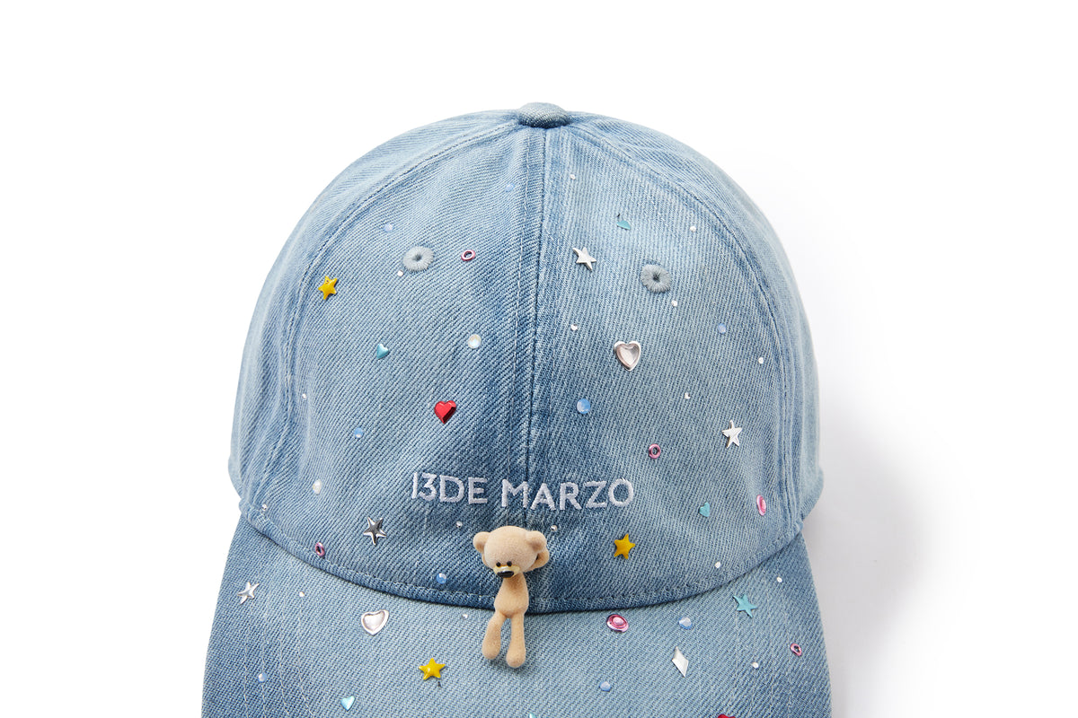 13DE MARZO Stargazer Bear Baseball Cap Blue - 13DE MARZO