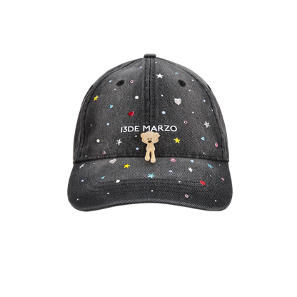 13DE MARZO Stargazer Bear Baseball Cap Black - 13DE MARZO