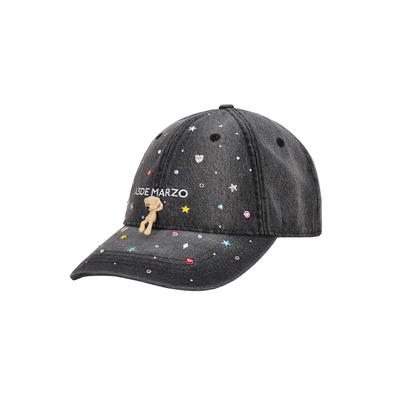 13DE MARZO Stargazer Bear Baseball Cap Black - 13DE MARZO