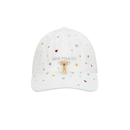 13DE MARZO Stargazer Bear Baseball Cap White - 13DE MARZO