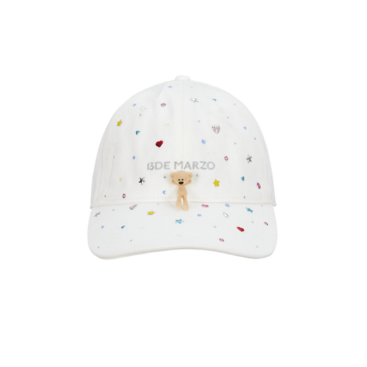 13DE MARZO Stargazer Bear Baseball Cap White - 13DE MARZO
