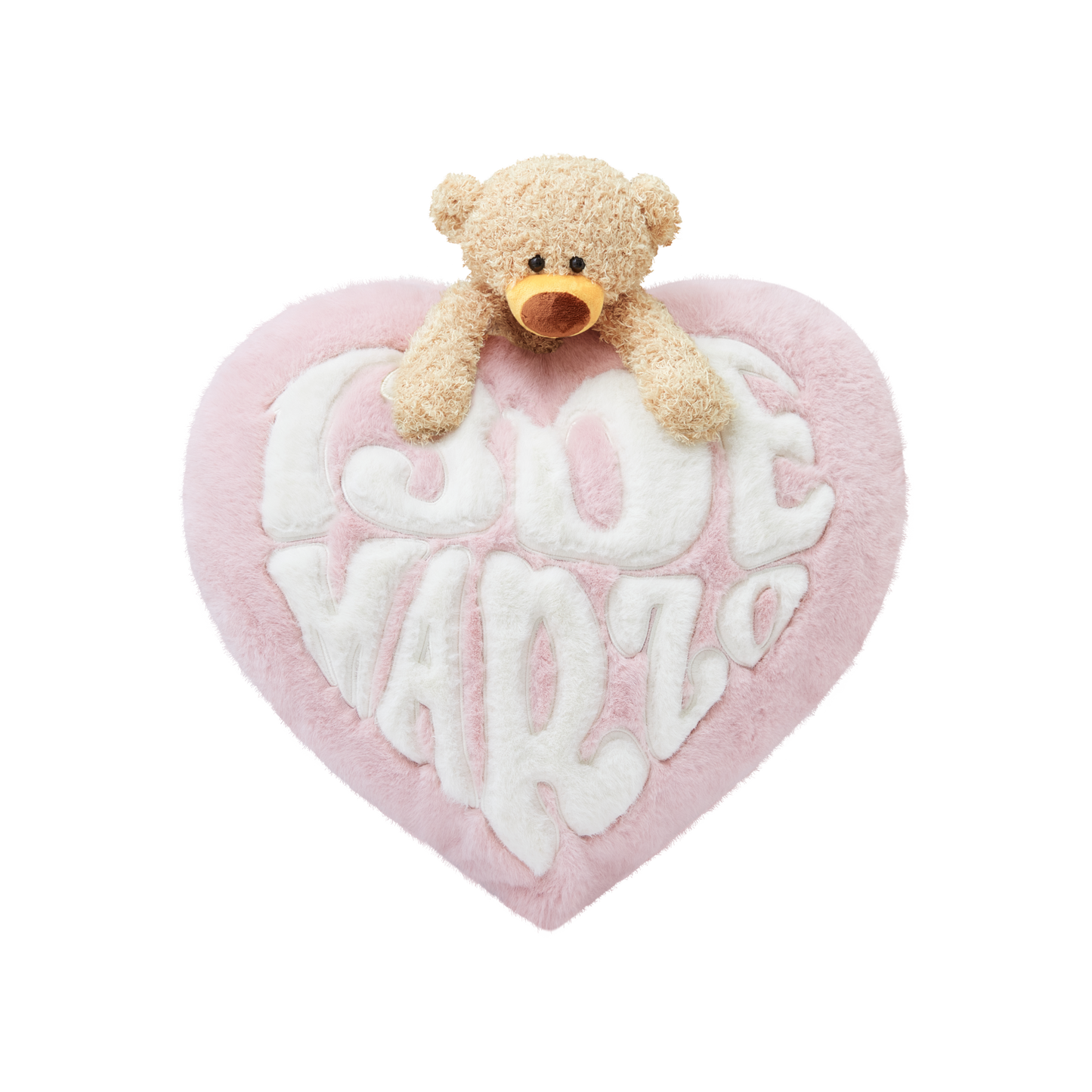 13DE MARZO Bear Logo Heart Shape Cushion