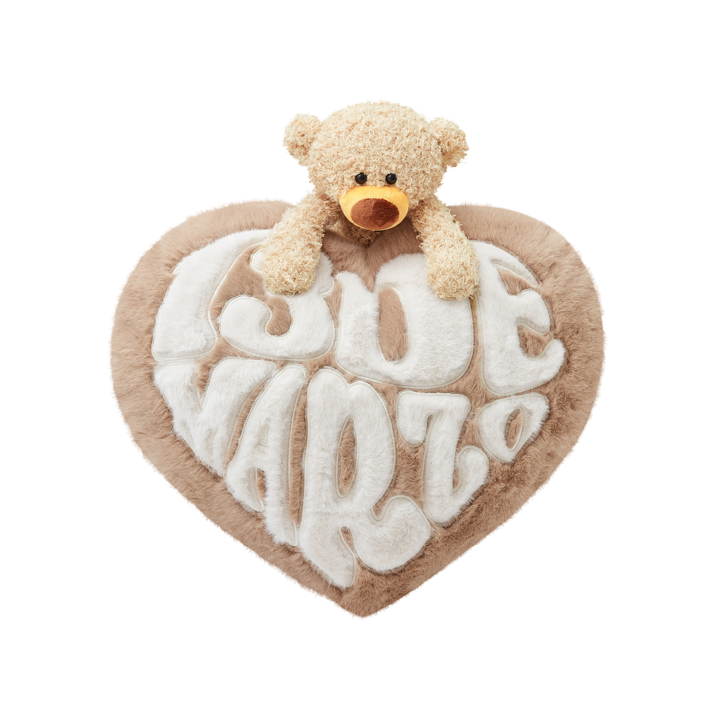 13DE MARZO Bear Logo Heart Shape Cushion