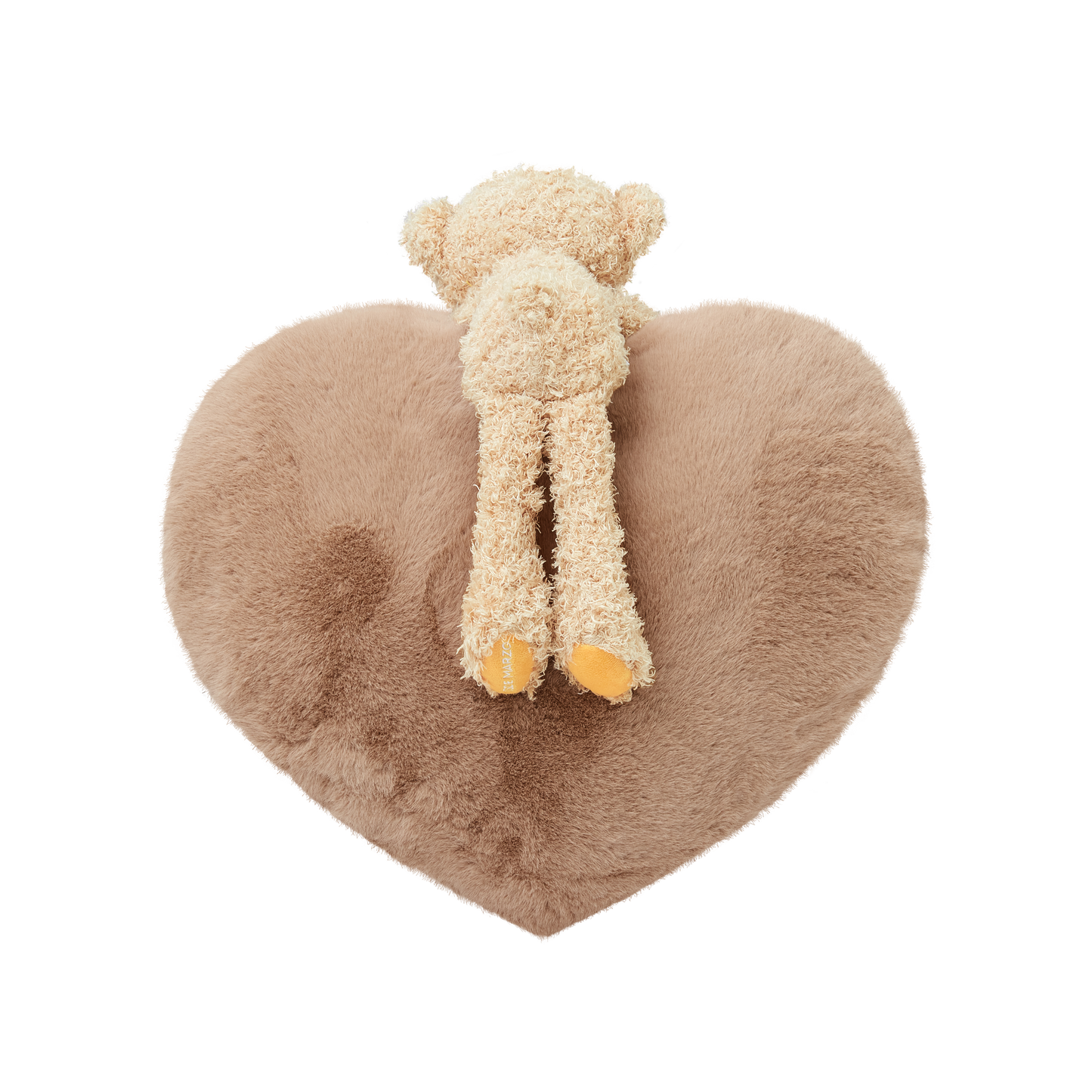 13DE MARZO Bear Logo Heart Shape Cushion