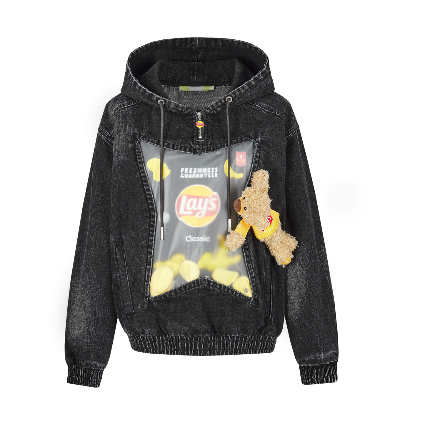 13DE MARZO Lay's Flavor Bear Denim Hoodie