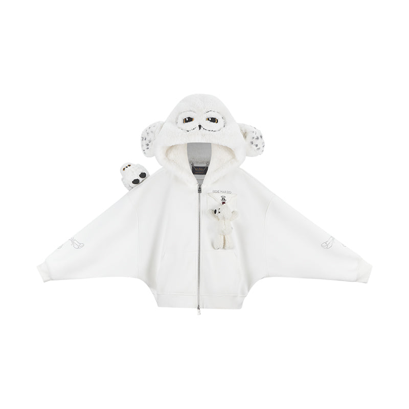 Harry Potter × 13DE MARZO Hedwig Hogwarts Offer Bear Hoodie - 13DE MARZO