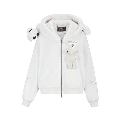 Harry Potter × 13DE MARZO Hedwig Hogwarts Offer Bear Hoodie - 13DE MARZO