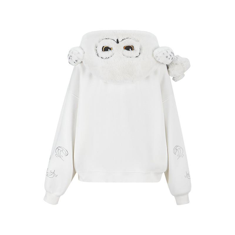 Harry Potter × 13DE MARZO Hedwig Hogwarts Offer Bear Hoodie - 13DE MARZO
