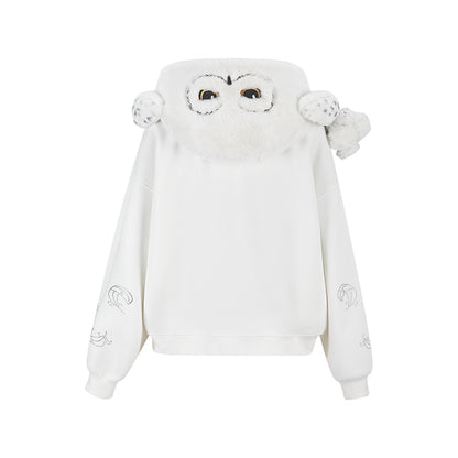 Harry Potter × 13DE MARZO Hedwig Hogwarts Offer Bear Hoodie - 13DE MARZO