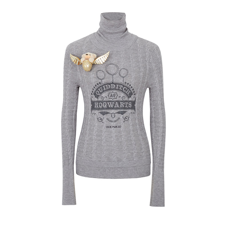 Harry Potter × 13DE MARZO Quidditch Bear High Neck Sweater - 13DE MARZO