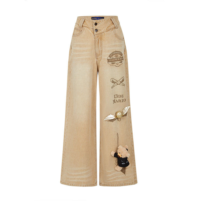 Harry Potter × 13DE MARZO Quidditch Bear Jeans - 13DE MARZO