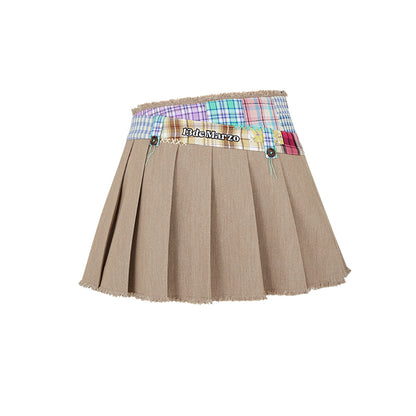 13DE MARZO Plaid Bear Patch Fit Skirt - 13DE MARZO