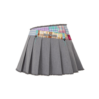 13DE MARZO Plaid Bear Patch Fit Skirt - 13DE MARZO
