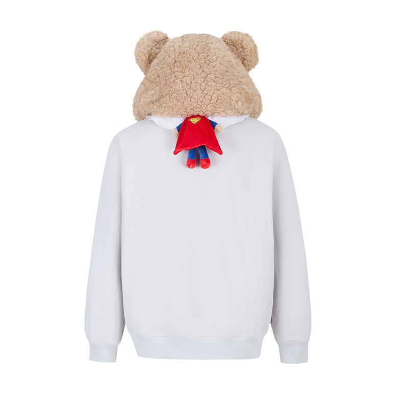 13DE MARZO Superman Bear Fuzzy Hoodie - 13DE MARZO