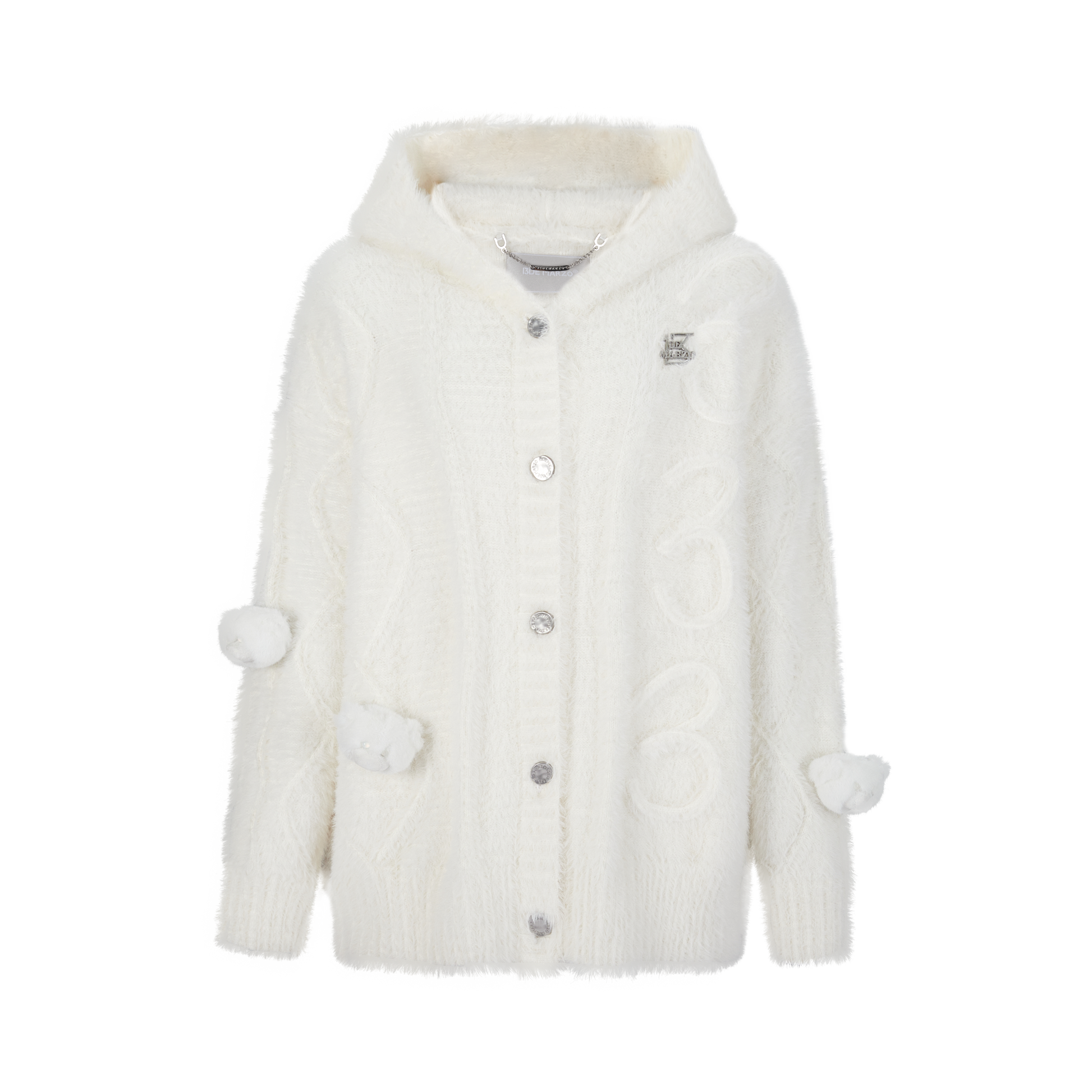 13DE MARZO Fuzzy Weave Knit Cardigan