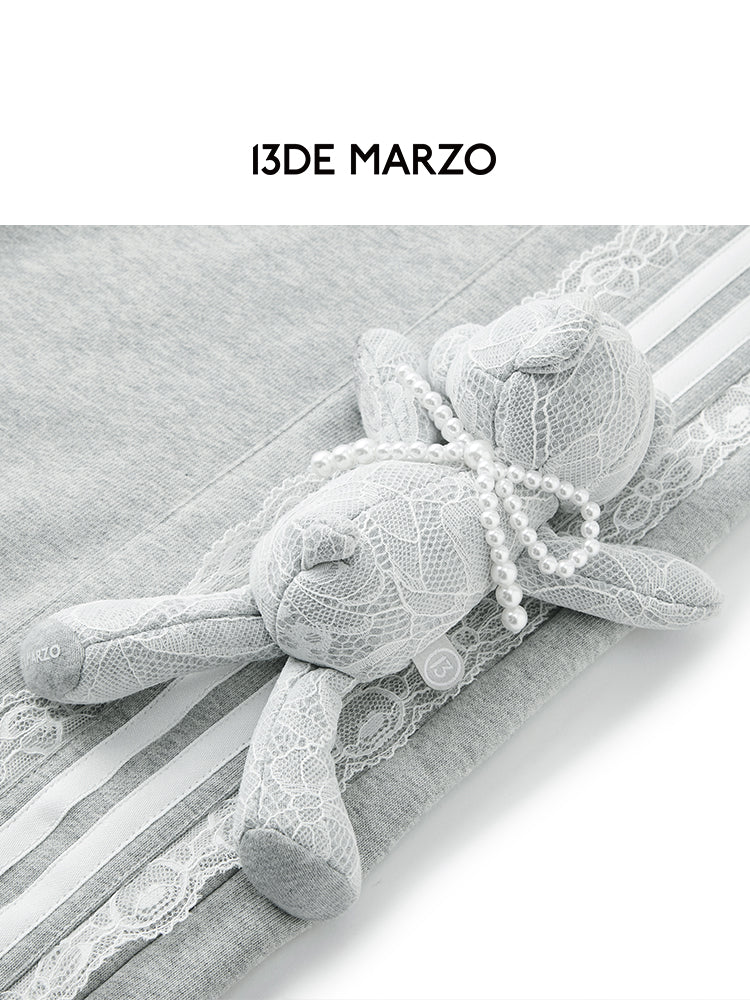 13DE MARZO Bear Stripe Lacy Pants