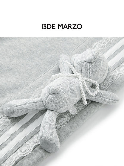 13DE MARZO Bear Stripe Lacy Pants - 13DE MARZO