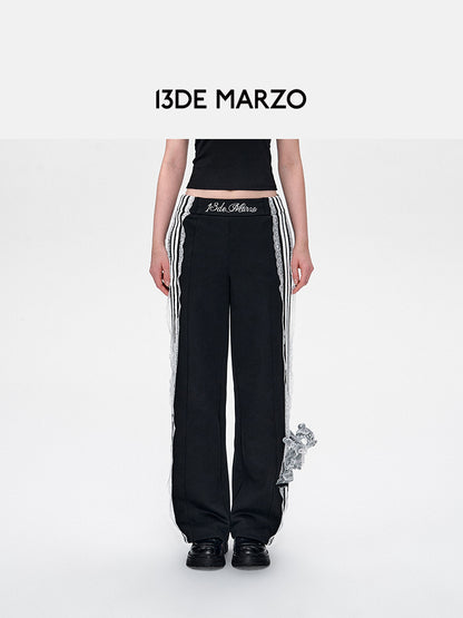 13DE MARZO Bear Stripe Lacy Pants - 13DE MARZO