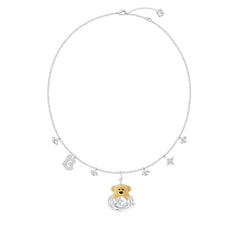 13DE MARZO Bear Logo Planet  Zircon Necklace