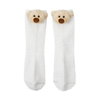 13DE MARZO Bear Fuzzy Socks - 13DE MARZO