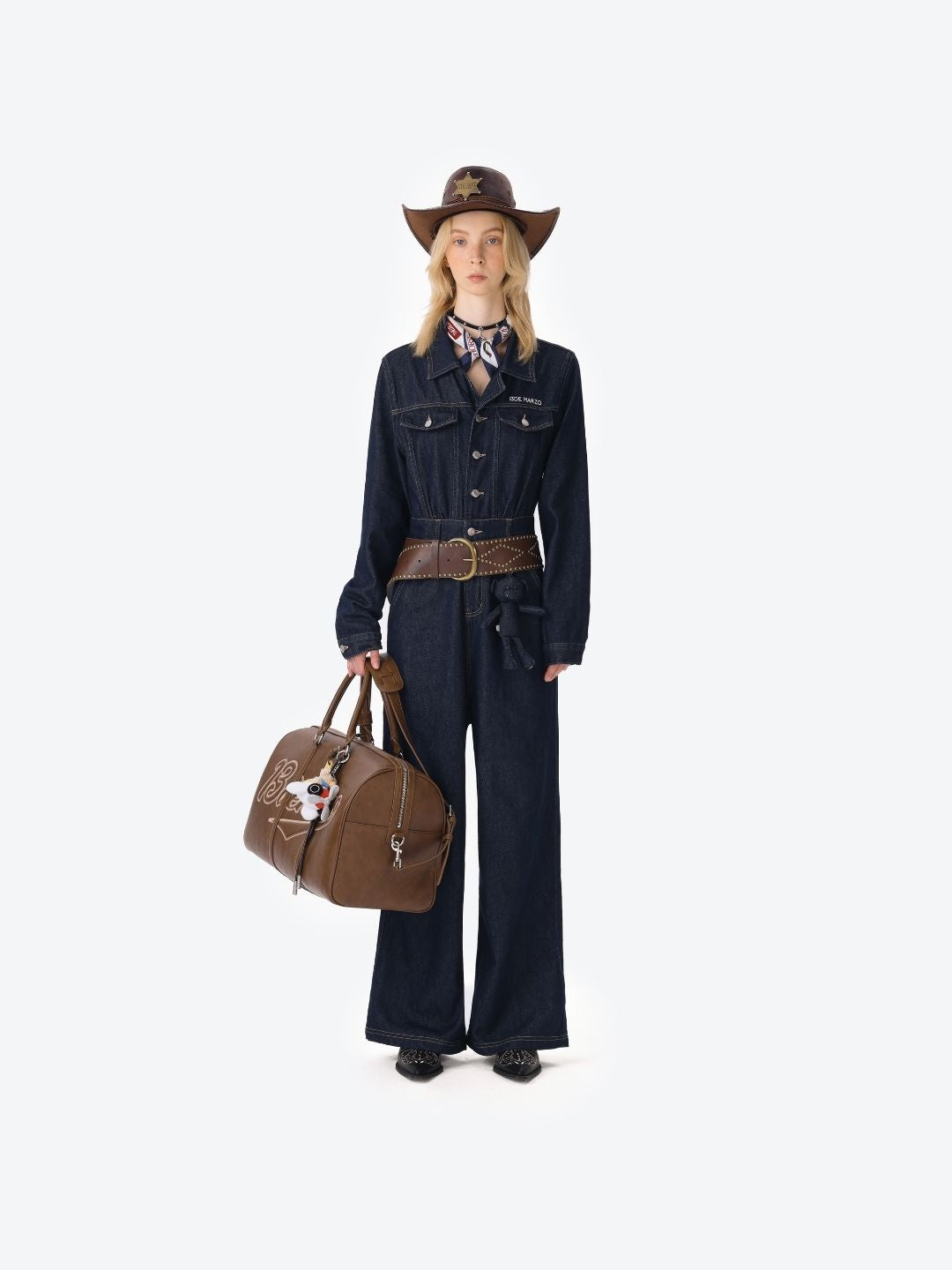 13DE MARZO Pilot Bear Travel Bag Medium Brown - 13DE MARZO