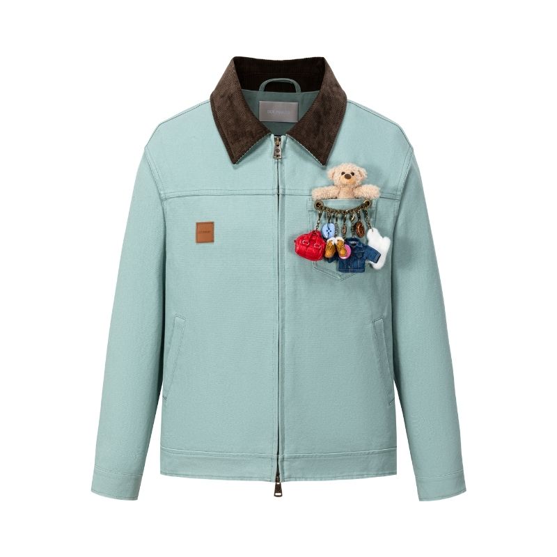 13DE MARZO Tailor Bear Hanger Cargo Jacket Blue - 13DE MARZO