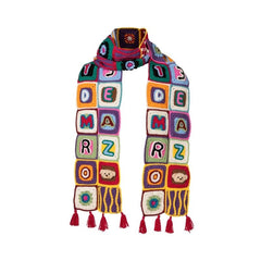 13DE MARZO Plaid Square Patch Scraf