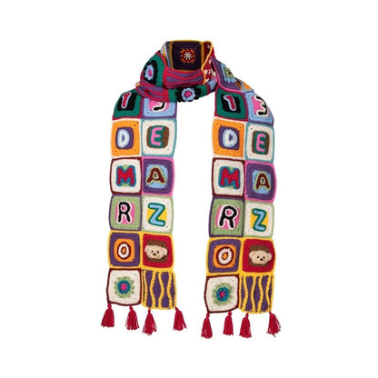 13DE MARZO Plaid Square Patch Scraf - 13DE MARZO