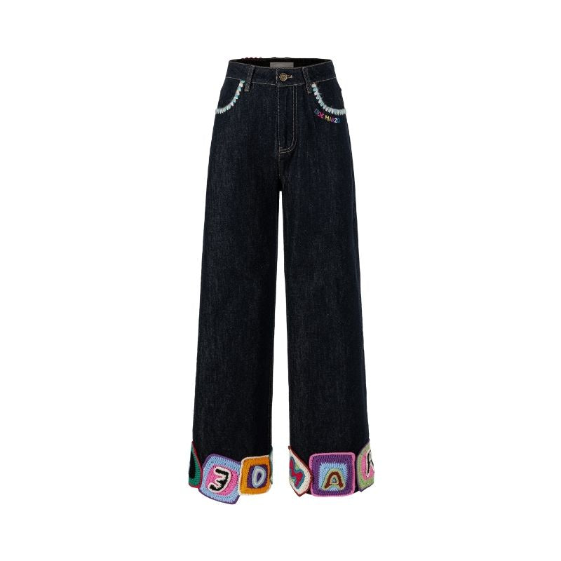 13DE MARZO Square Pattern Jeans - 13DE MARZO