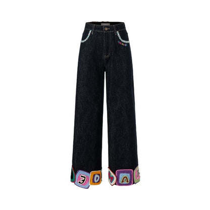 13DE MARZO Square Pattern Jeans - 13DE MARZO