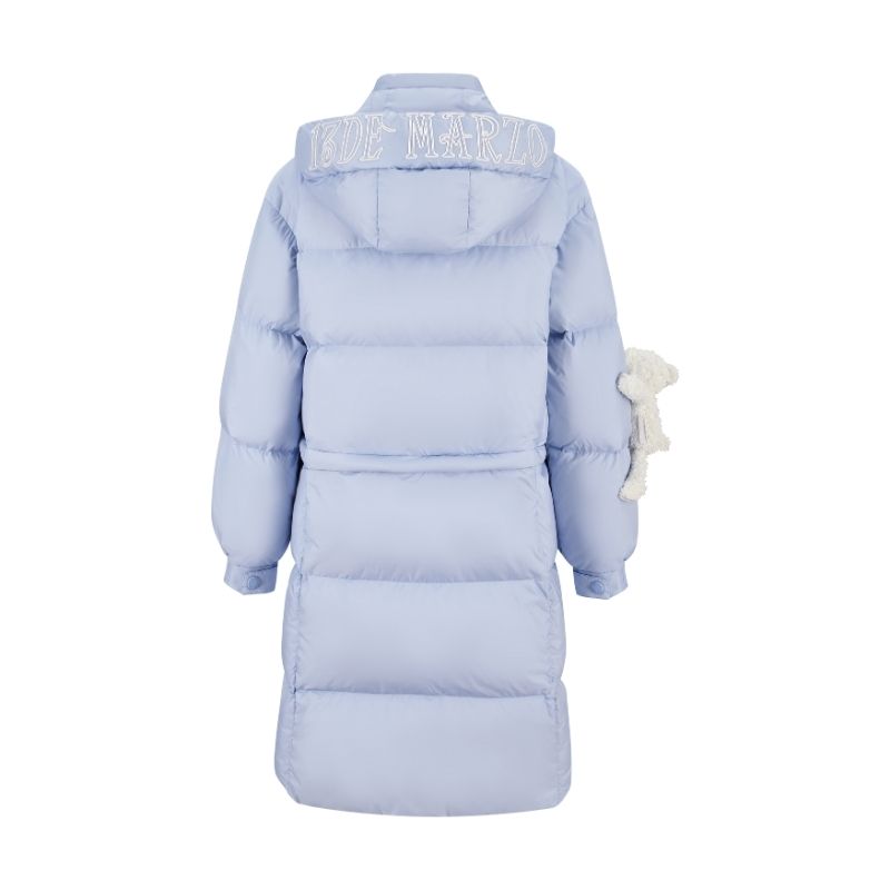 13DE MARZO Base Bear Long Down Jacket Blue - 13DE MARZO