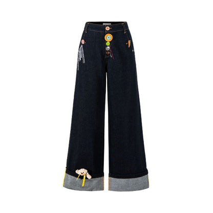 13DE MARZO Tailor Bear Button Jeans Navy Blue - 13DE MARZO