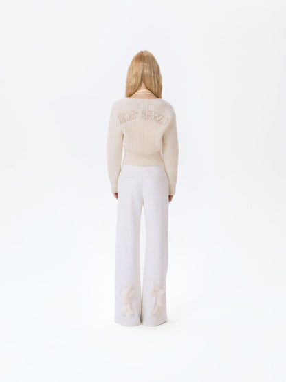 13DE MARZO Base Wide Flare Pants White - 13DE MARZO