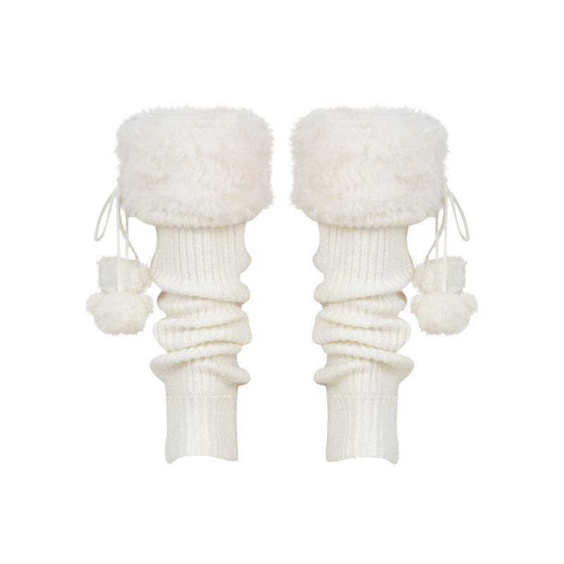 13DE MARZO Doozoo Fuzzy Socks Beige - 13DE MARZO