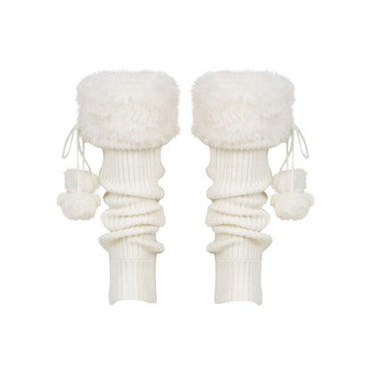 13DE MARZO Doozoo Fuzzy Socks Beige - 13DE MARZO