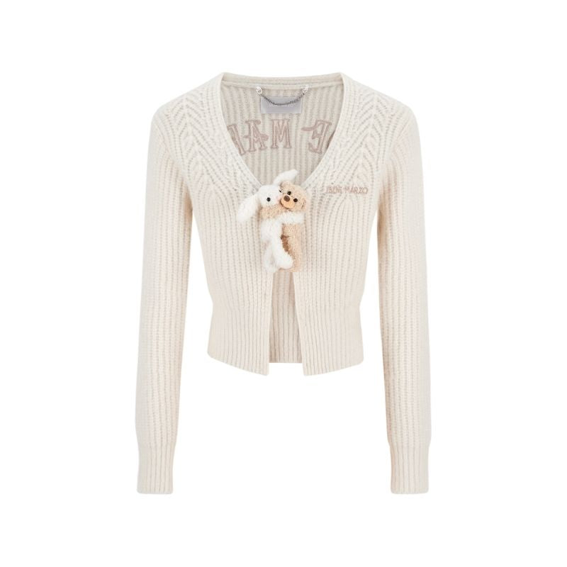 13DE MARZO Doozoo Cuddle Button Cardigan Beige - 13DE MARZO
