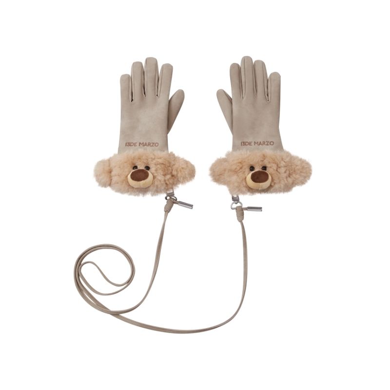 13DE MARZO Bear Cuff Gloves Brown - 13DE MARZO