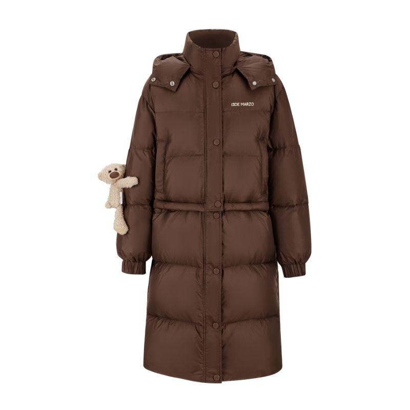 13DE MARZO Base Bear Long Down Jacket Brown - 13DE MARZO