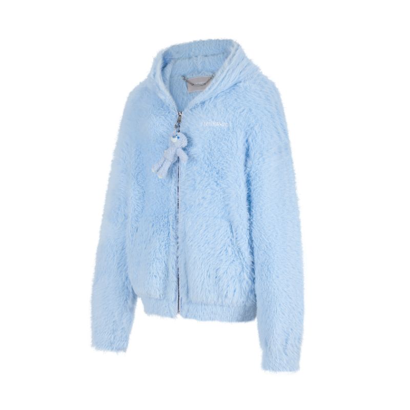 13DE MARZO Faux Mink Fur Zip Jacket - 13DE MARZO