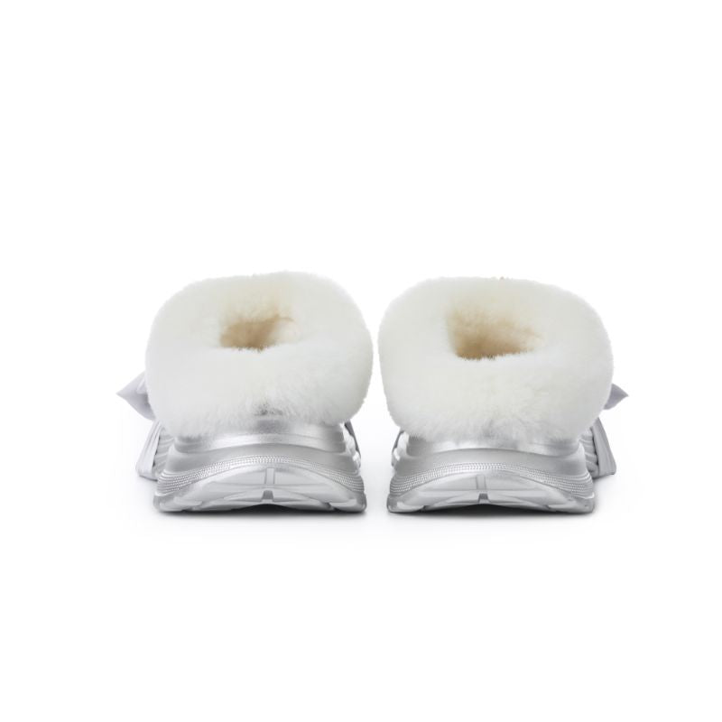 13DE MARZO Bear Fuzzy Snow Slippers Silver - 13DE MARZO